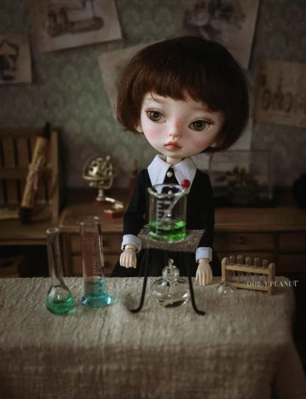 Dollhouse Retro Decoration Magic House Props Poster Decorative Painting Mini Sculpture Candlestick Miniature Model Decoration