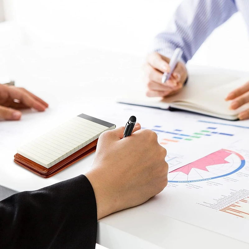 10-teiliges Notizblock halterset, Mini-Notizblock halter mit 50 ausgekleideten Blättern, Metallstift und 8-teiligen Memo-Nachfüllungen