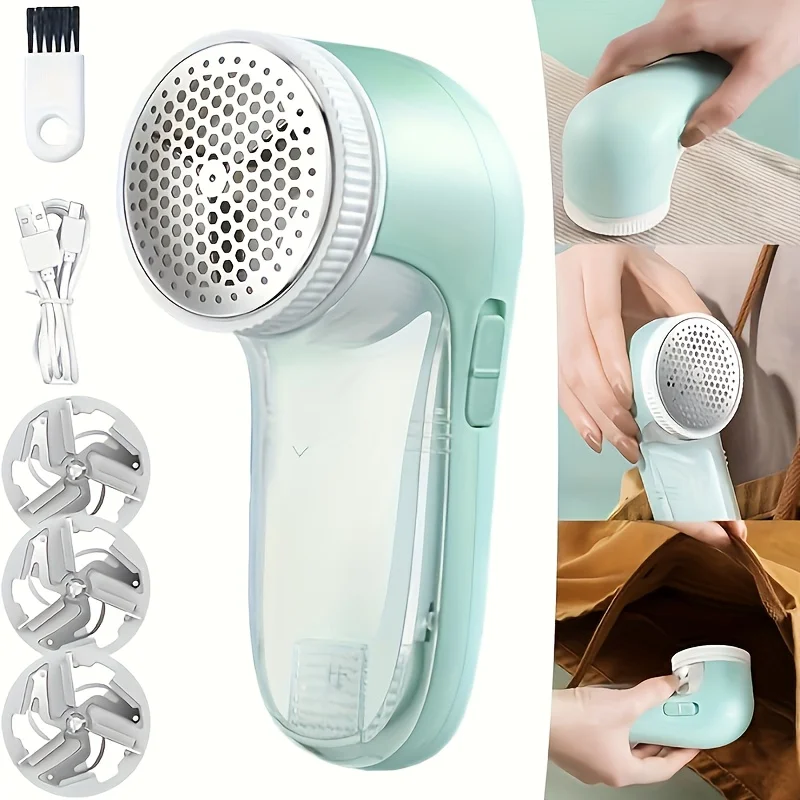 Removedor de Pelos Elétrico Recarregável por USB, Aparador de Tecido Portátil para Suéteres, Casacos, Sofás, Cortinas e Móveis