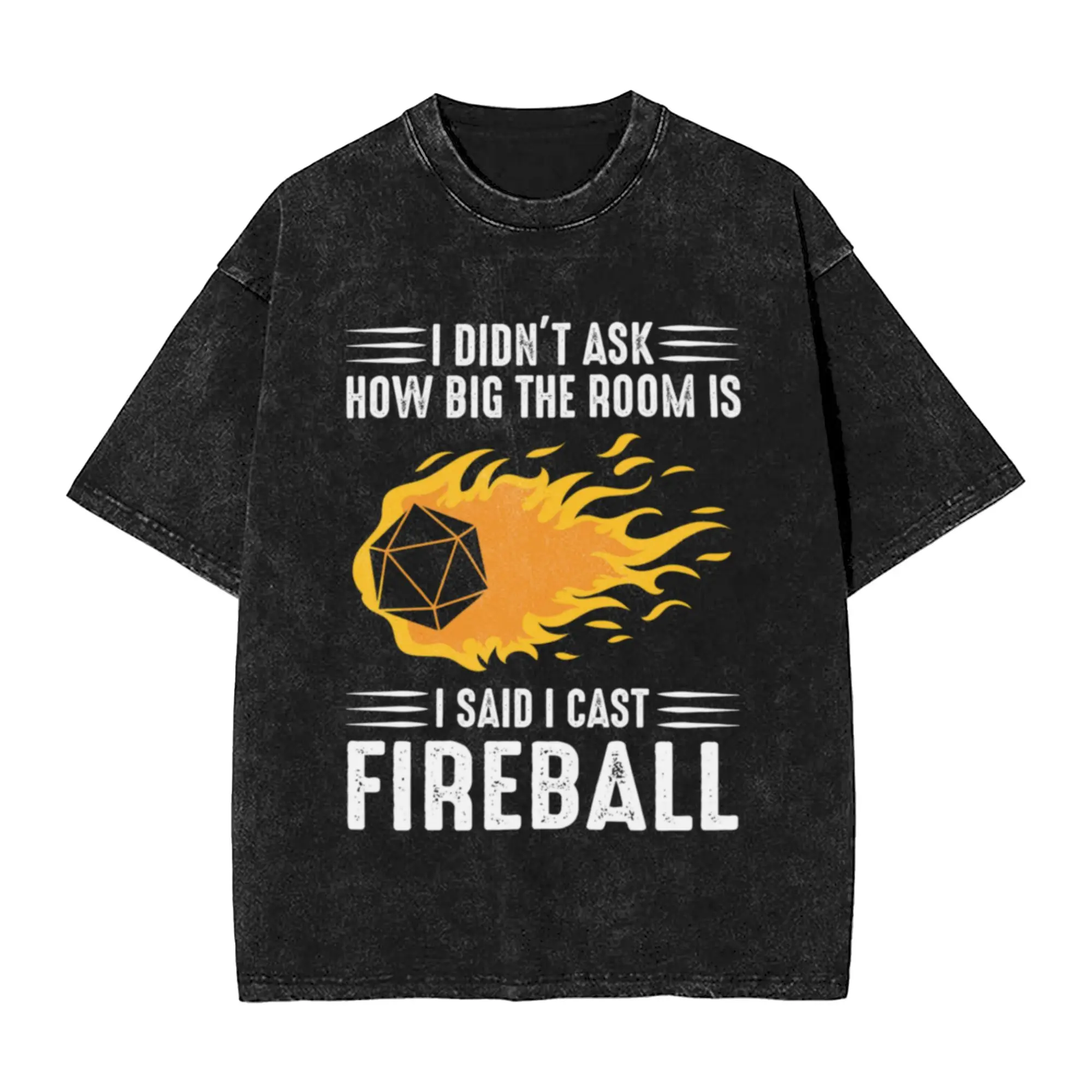I cast Fireball Wizard Sorcerer DM Gift TTRPG  Unique Stylish A T-Shirt Oversized Short Sleeve Men's Women's Cotton Tees Tops