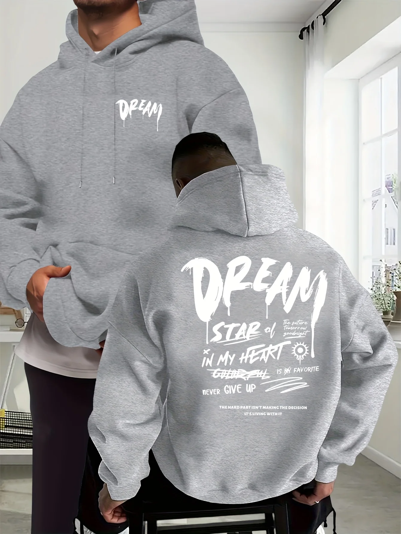 New Trendy Men's Autumn/winter Hooded Sweatshirt Perfect for Commuting Street Style Casual Outings or Relaxing At Home Hoodie
