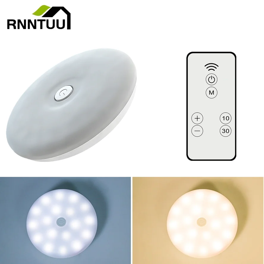 

RnnTuu LED Wireless Night Light Bedroom Lamp with remote control Energy-saving Automatic Wall-high brightness night Lamp