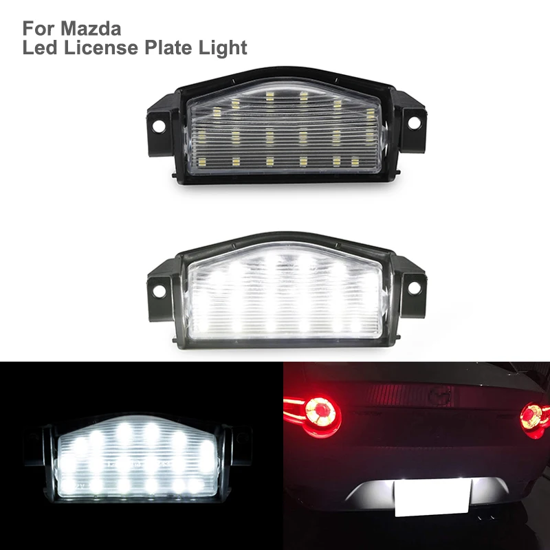 

For Mazda3 2009-2013 Mazda 2 2011-2013 Error Free Canbus 18smd White Auto Accessories LED License Plate Lights Rear Number Lamp