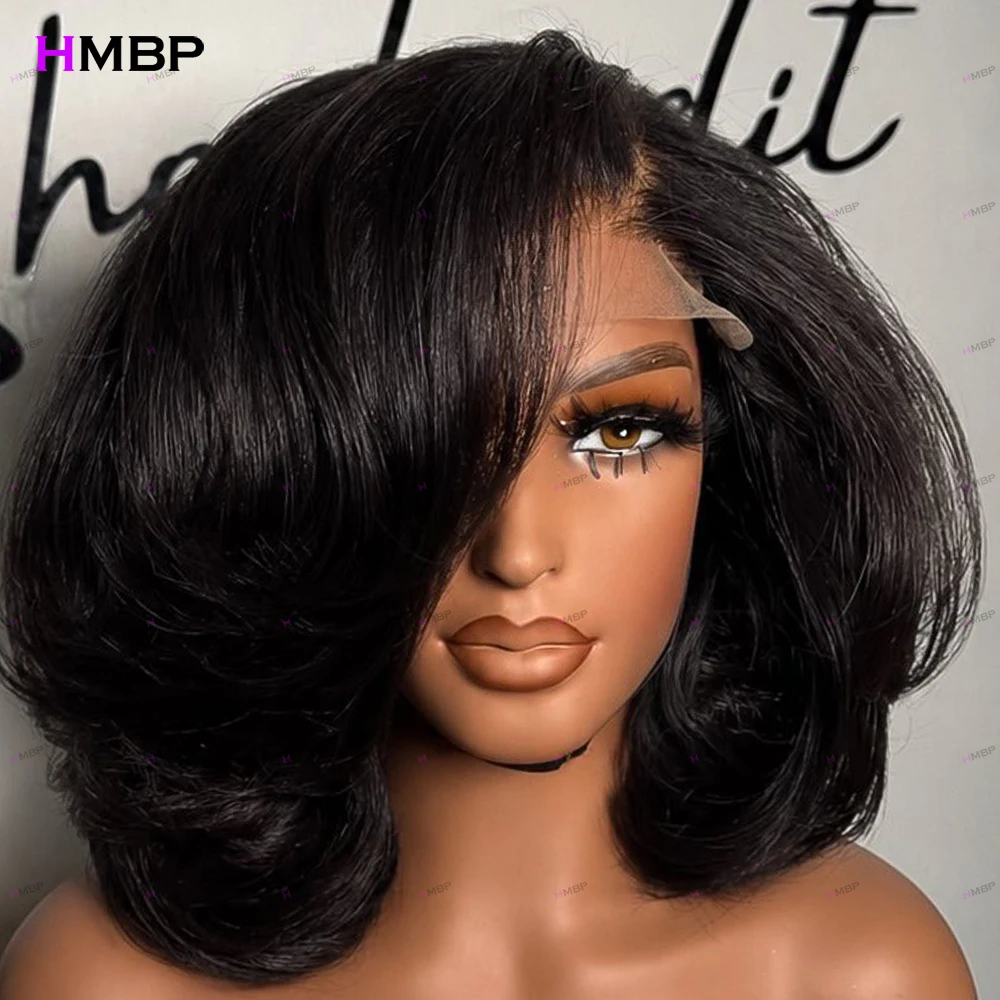 400 Density Short Body Wave Bob Wigs 13×4/13×6 HD Transparent Lace Frontal Human Hair Wigs 100% Human Hair Wigs For Black Women