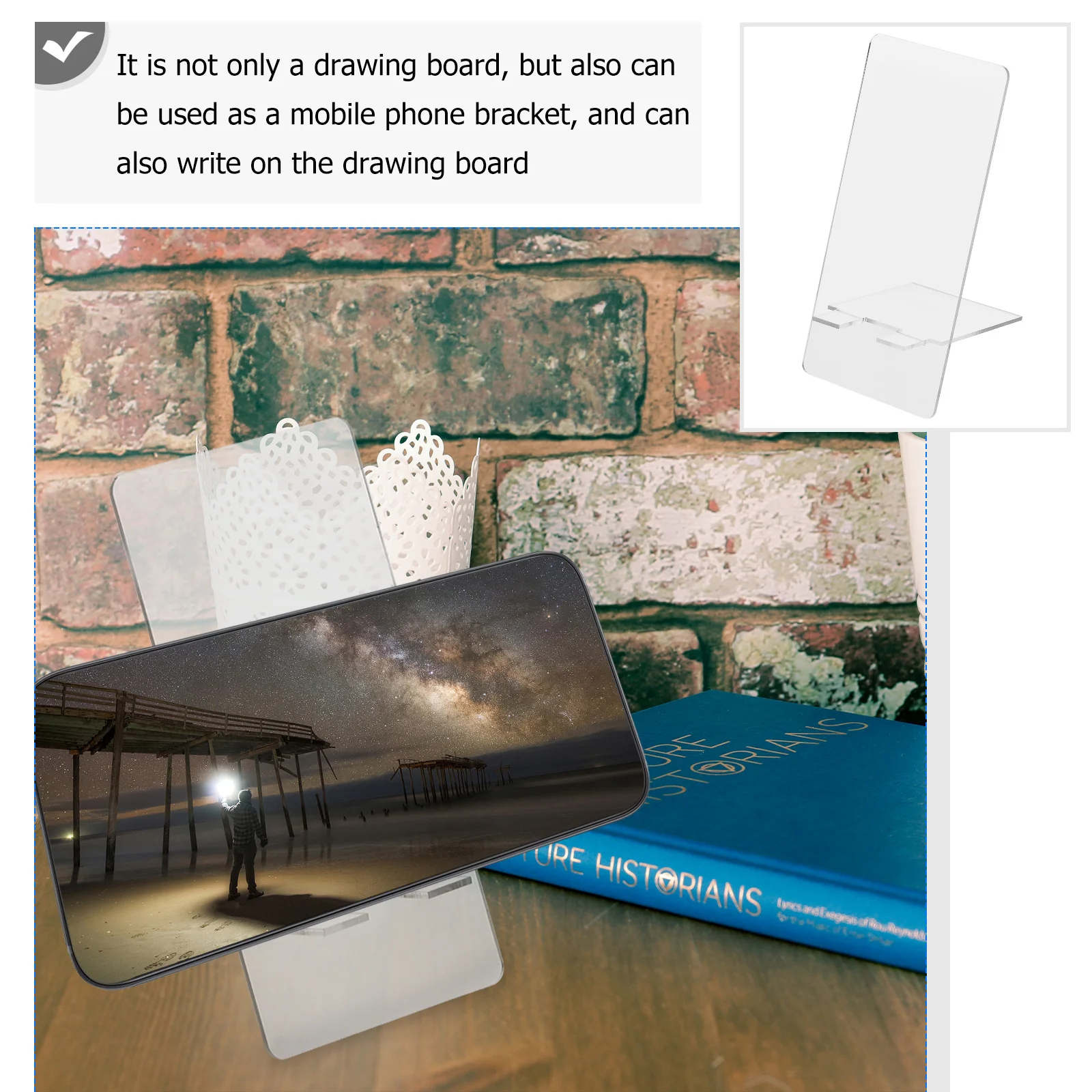 

1Set Acrylic Note Board Transparent Student Message Board Children Sketchpad School Supplies Graffiti Panel