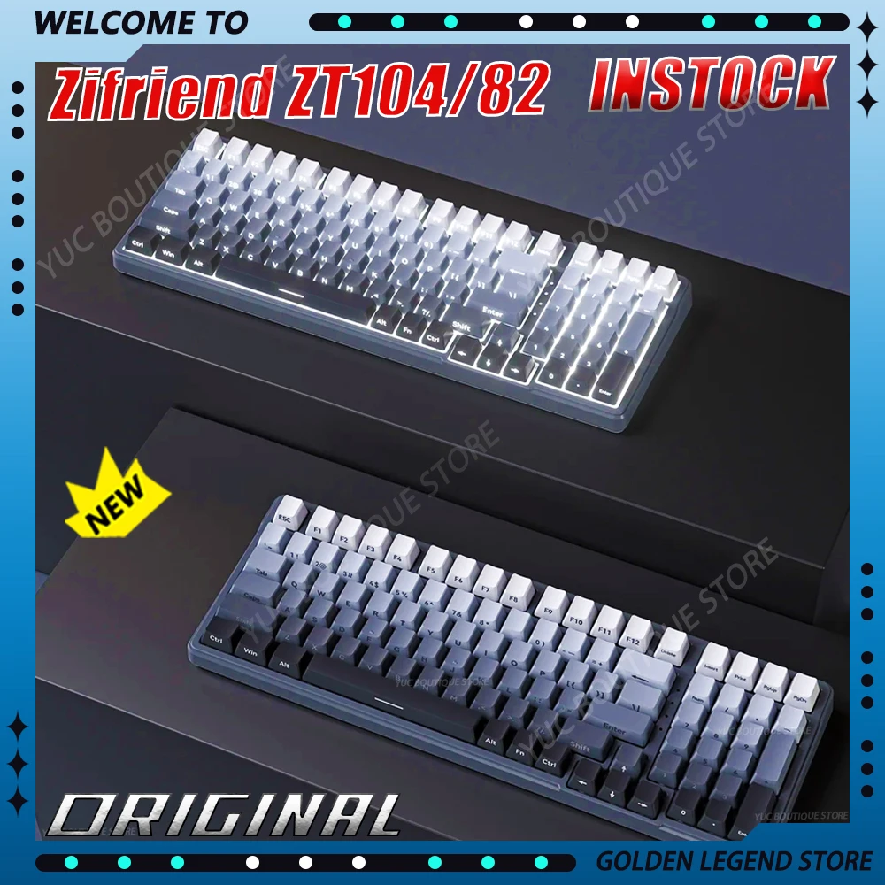 

NEW Zifriend ZT104/82 Gaming Mechanical Gasket Structure E-sports RGB Keyboard Custom Wired Keyboard Hot Swap Gaming Accessories