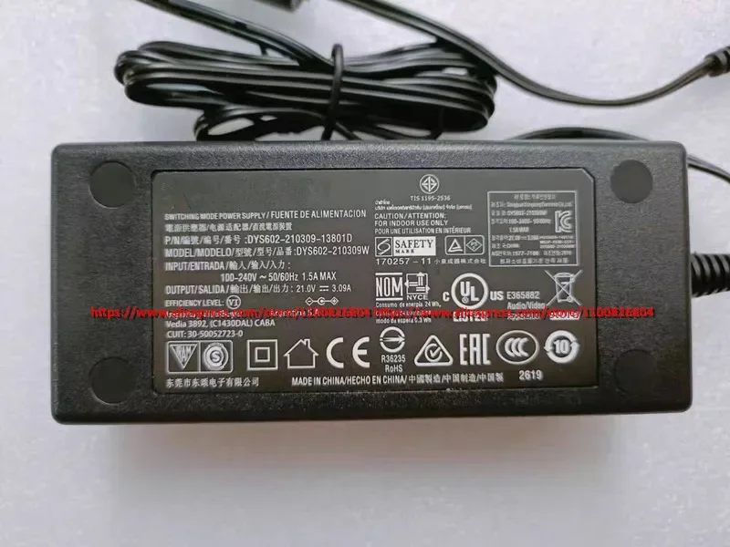 Original 21V 3.09A 64.89W Adapter DYS602-210309W Charger For PHILIPS DYS602-210309-13801D 5.5x2.1mm