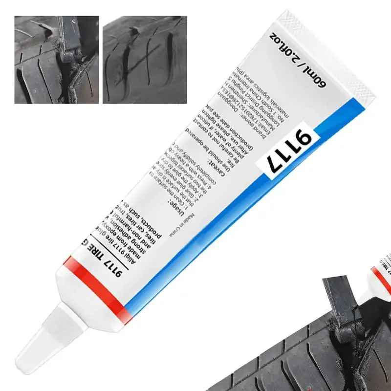 60ML Black Tyre Repair Instant Liquid Strong Rubber Glues Wear-resistant Rubber Non-corrosive Adhesive Glue Instant Strong Glue