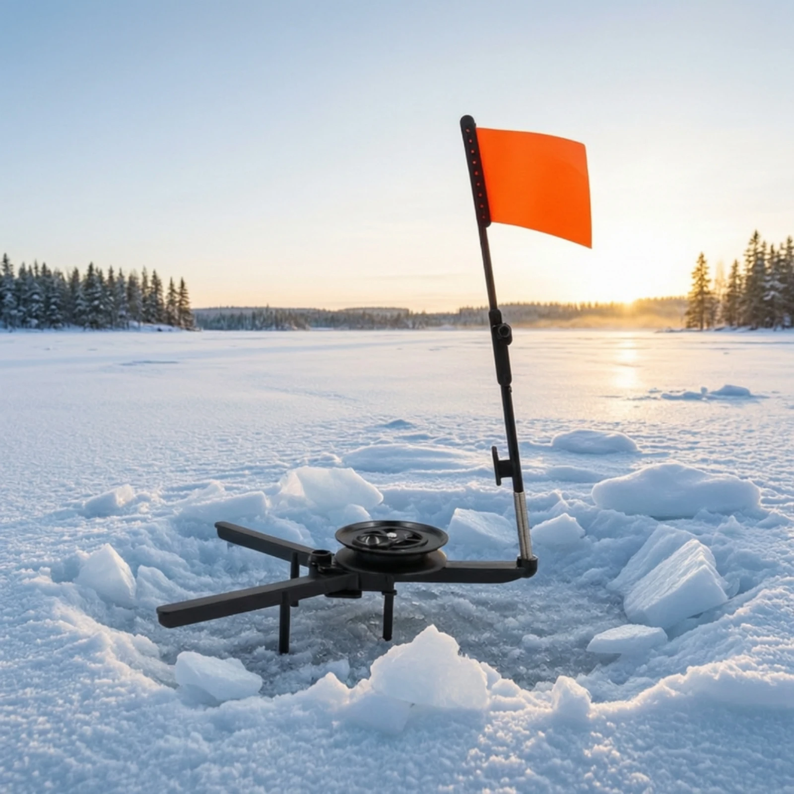 Portable Folding Ice-Fishing Ice Fishing Rig Compact ABS Ice Fishing Ice Fishing Rig High Visibility Low Temperature Resistant