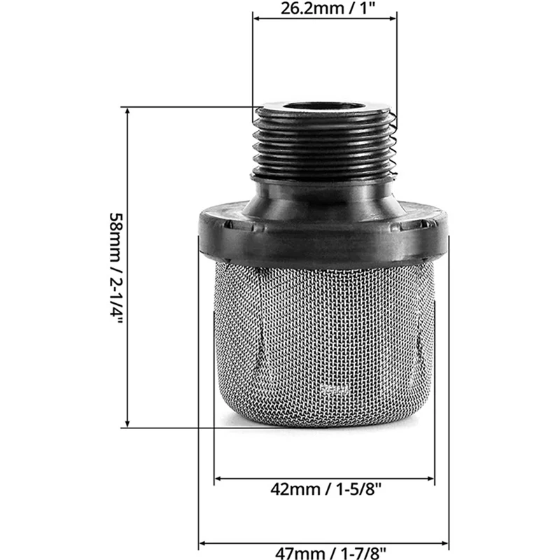 288716 Inlet Suction Strainer and 288749 Airless Spray Machine Filter Combination Fit for Airless Sprayer Painter