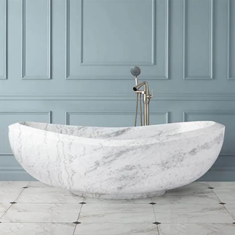 White Natural Marble Bathroom Bathtub For Sale