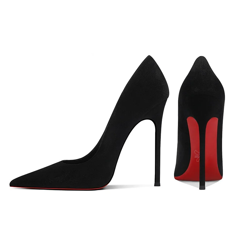 25 new luxury red-soled high heels, 12cm, 13cm pointed-toe stiletto pumps, elegant and sexy party and wedding shoes