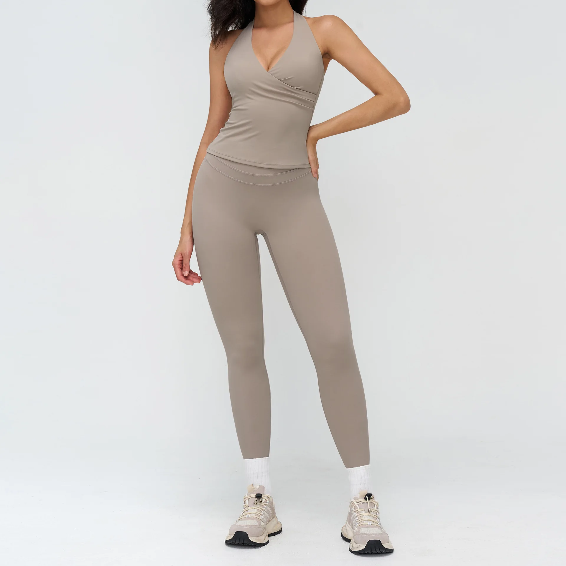 2 STKS Yoga Set Vrouwen Trainingspak Sportkleding Gym Kleding Fitness Outfits Workout Set Sportkleding Hoge Taille Legging Sportpakken
