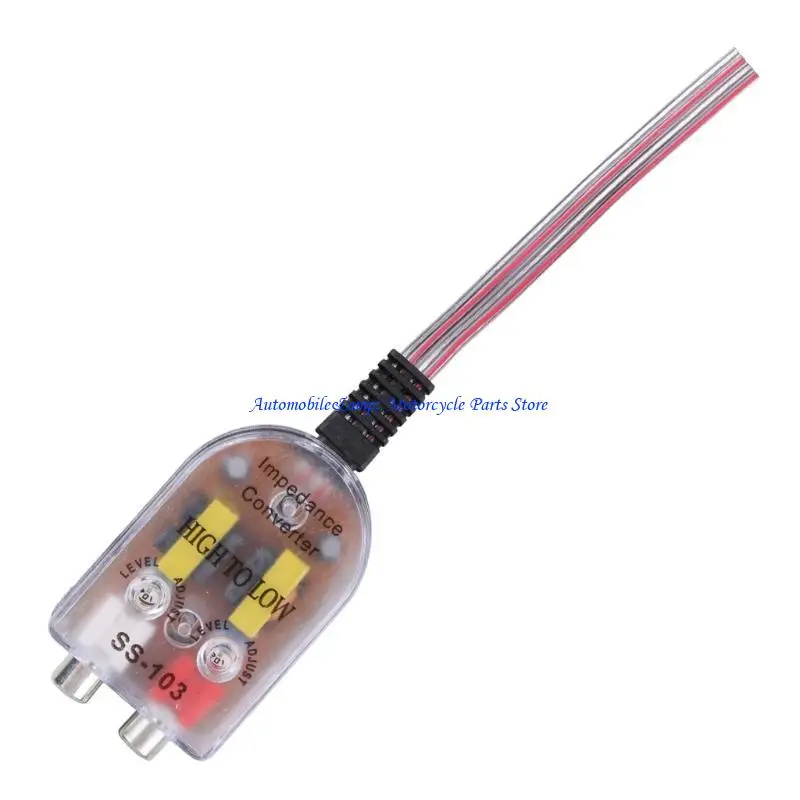 H7BD Car Stereo 12V RCA Speaker Amplifier High To Low Level Line Output Converter Adapter Wiring Adjustable Auto Part
