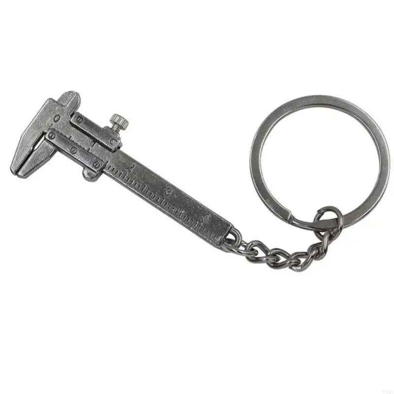 C90A Mini Pocket Vernier remklauw Keyring Measure Tool Zink Alloy Keychain Handy Tool