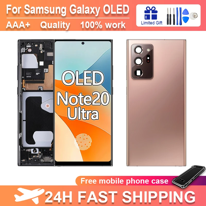 

Новый OLED ЖК-дисплей Note 20 Ultra N986B для Samsung Galaxy Note20 Ultra N985U N985F ЖК-дисплей + сенсорный экран с заменой рамки