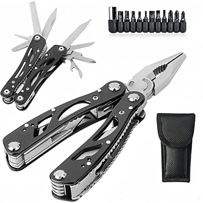 Multitool Pliers Durable Stainless Steel 24-in-1 Multi-Purpose Pocket Folding Pliers W/ Screwdriver Kits Outdoor Activities Tool