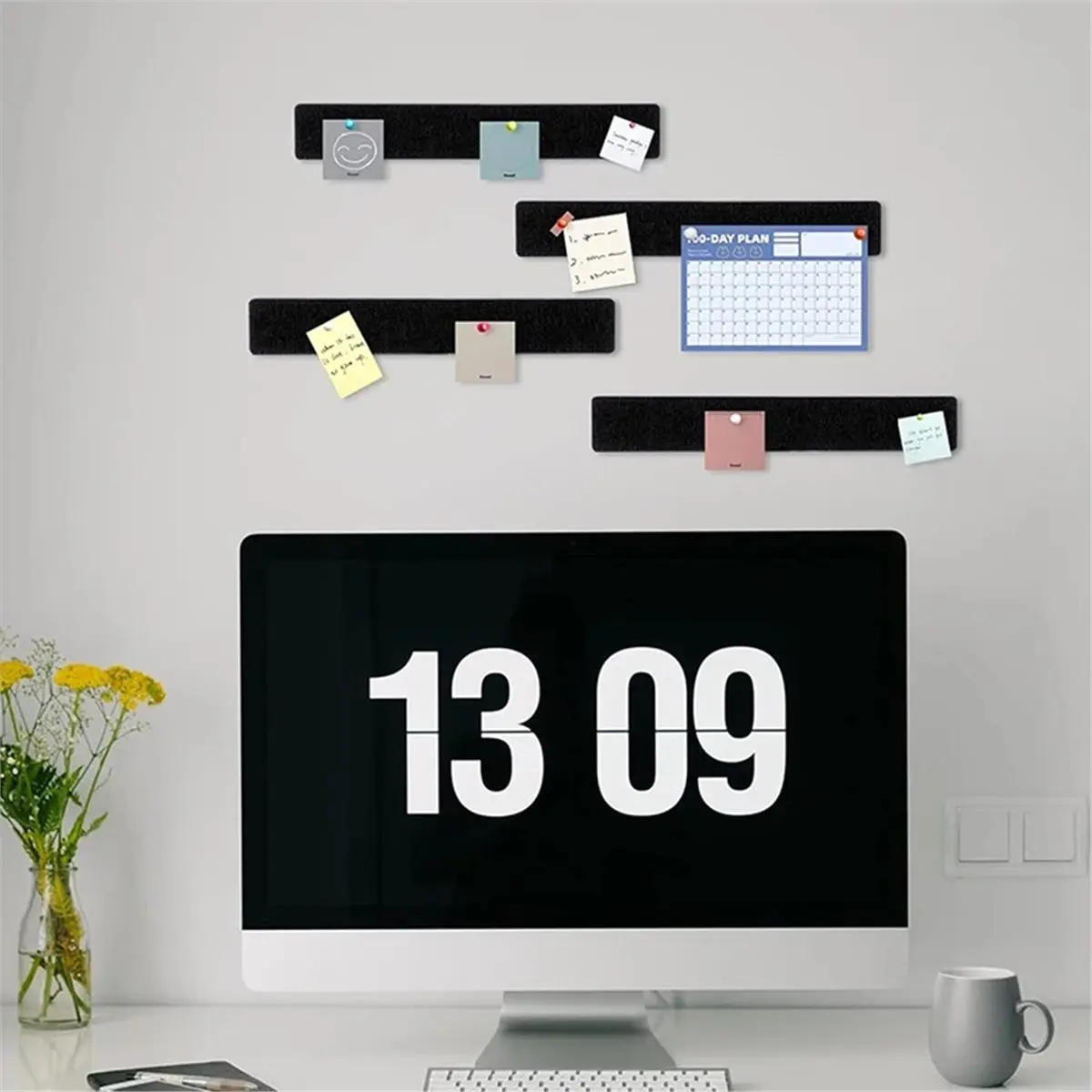 A67T NEW Felt Board Message Self Memo Notice Tack Notes Board Photos Schedules Display Board Bar Home Wall Decoration
