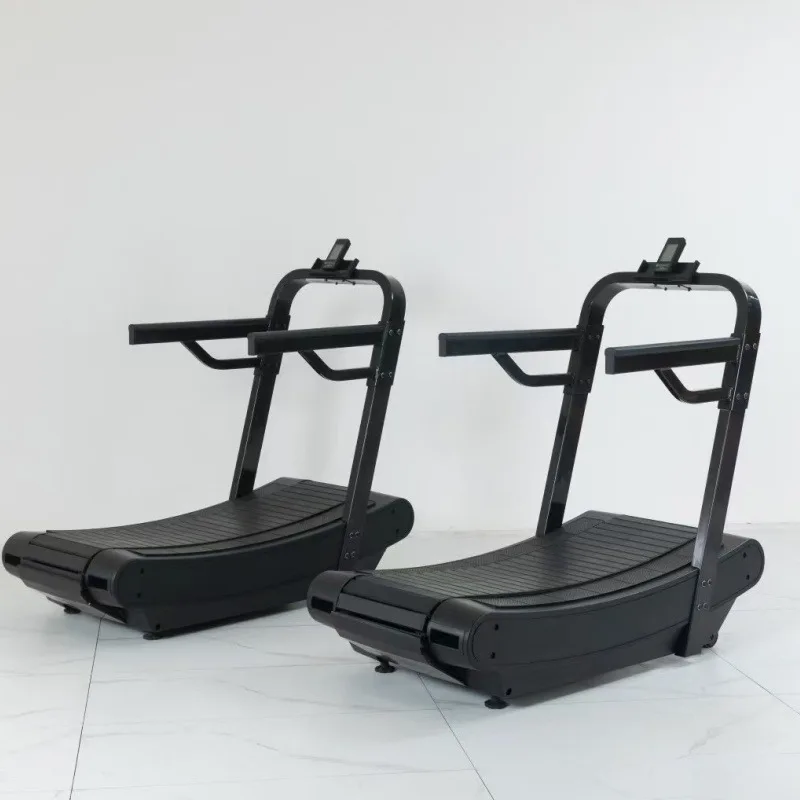 SQ-1007 New Design Commercial Electric Curved Treadmill With LED Display Wireless 3-Level Incline No Power Regulation