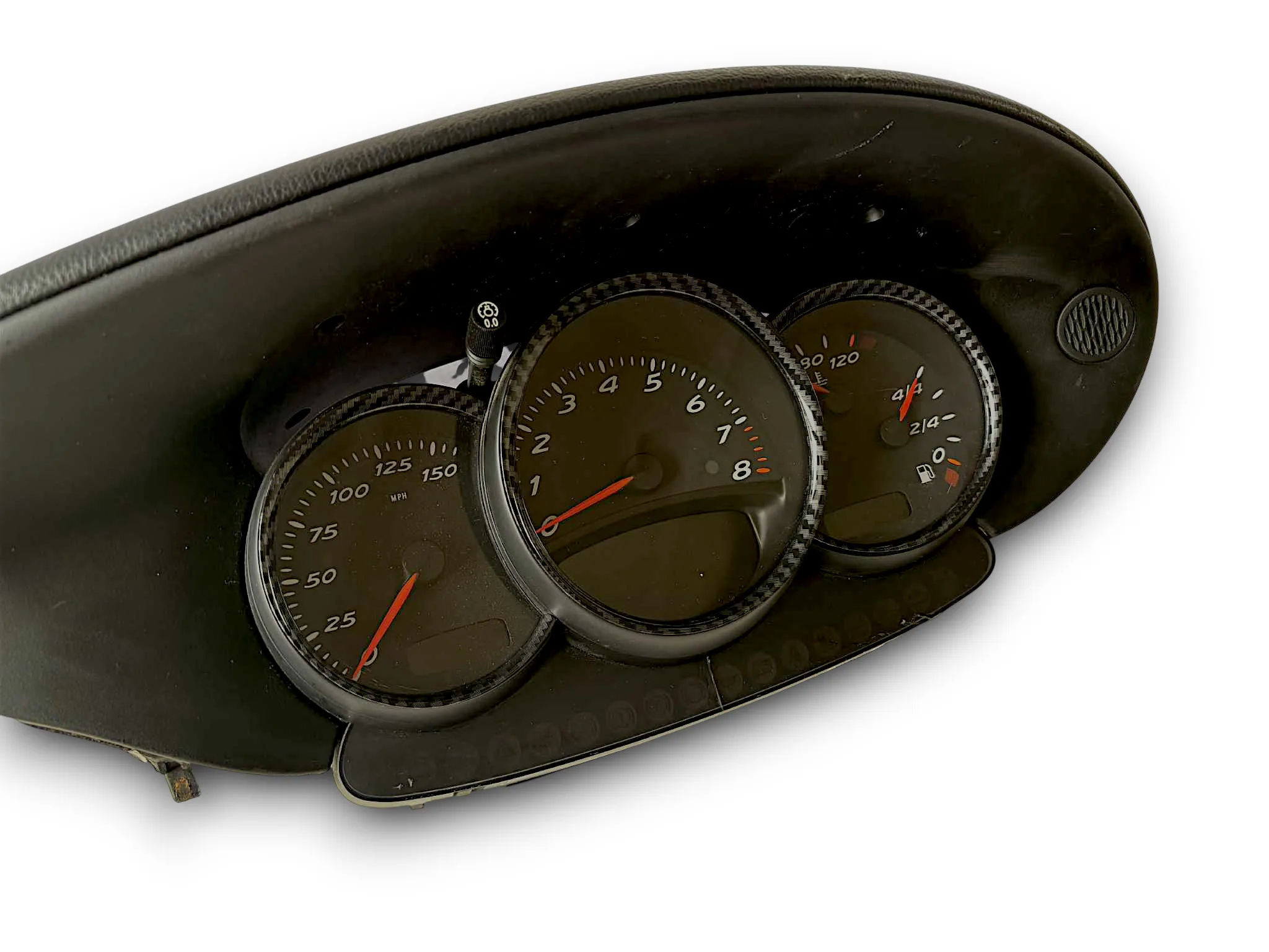 

Gloss Carbon Fiber Style Dashboard Dial Gauge Rings Bezel Trim FOR Porsche 986 Boxster