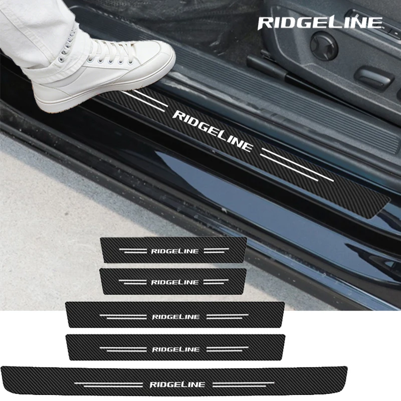 Car Decals Trunk Bumper Strips Auto Front Doors Anti Scratch Stickers For Honda Ridgeline Wear-resistant Door Sill Tirm Film