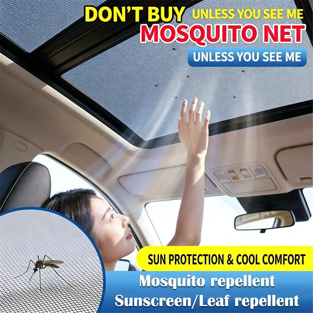 Car Sunroof Mosquito Net Magnetic Window Screen Anti-Insect Mesh for Car Camping Sunroof Cover
