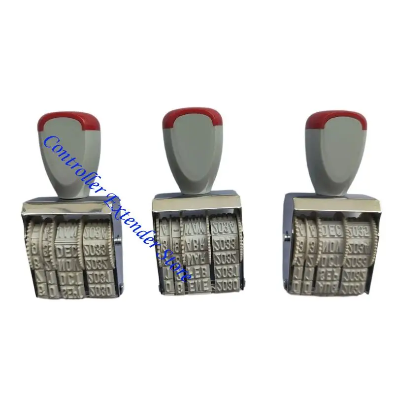

N84B English/Spanish/French Date Stamp Plastic Number Stamp Adjustable Digits Number Stamp Inking Dater Stamp for Office