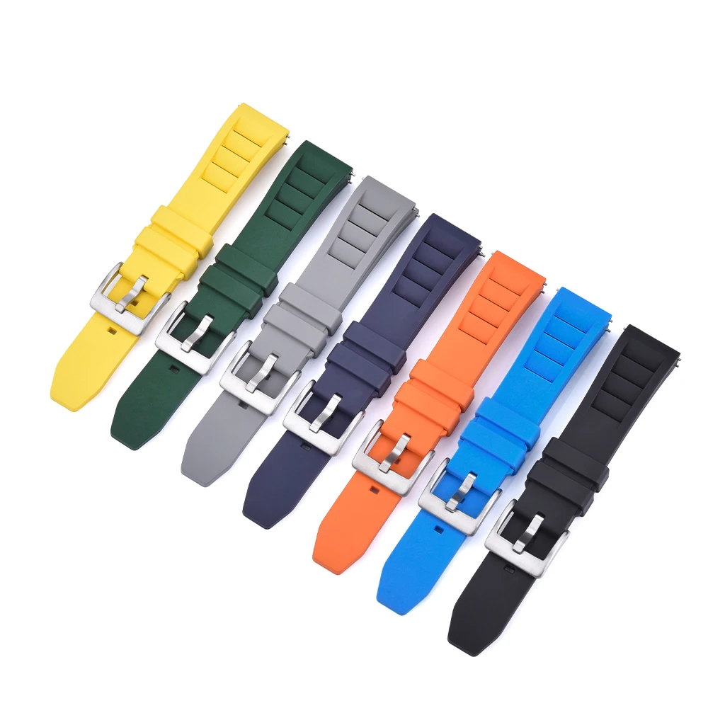 Premium Grade Fluoro Rubber Watch Strap 20mm 22mm For New FKM Watch Bands Diving Bracelet Quick Release Wrist Belt Accessories