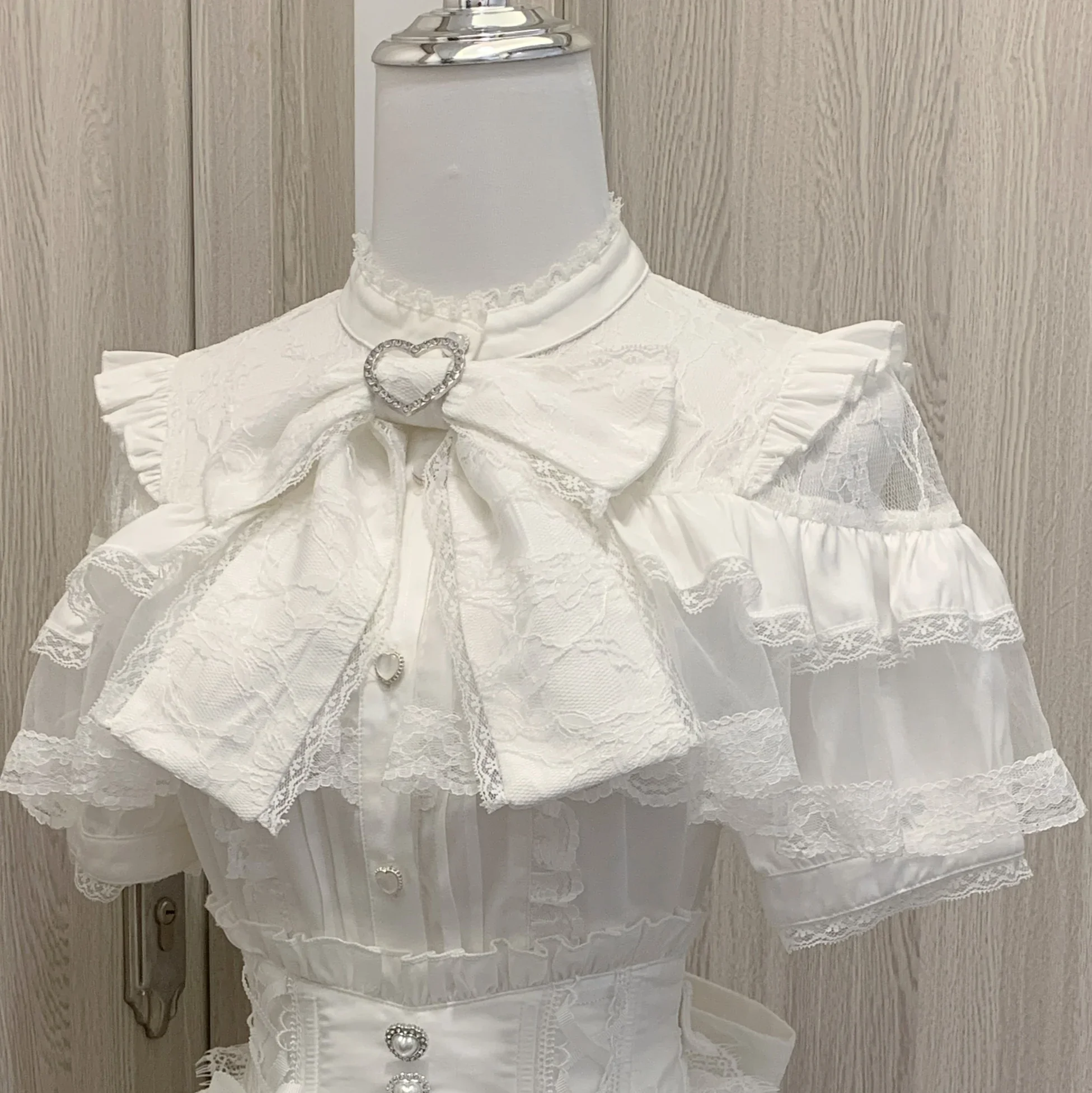 Mass-Produced Mine Japanese Sweet Girl Female Lace Short-Sleeved Shirt Summer Bow Cute Blouses High Waist Princess Mesh Skirt