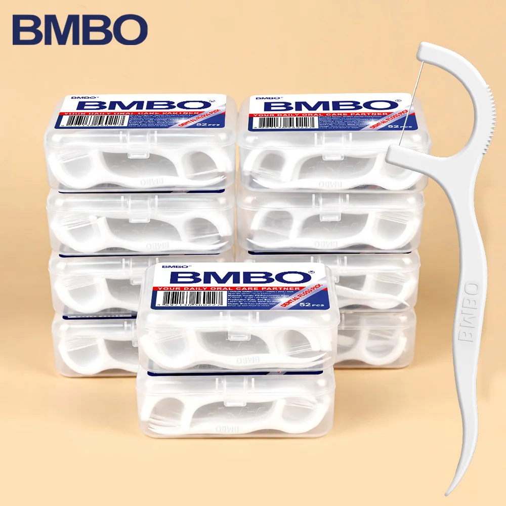 52-520pcs Portable Disposable Dental Floss Plastic Toothpick High-tension Dental Floss Stick Dental Floss Box ﻿Oral Care