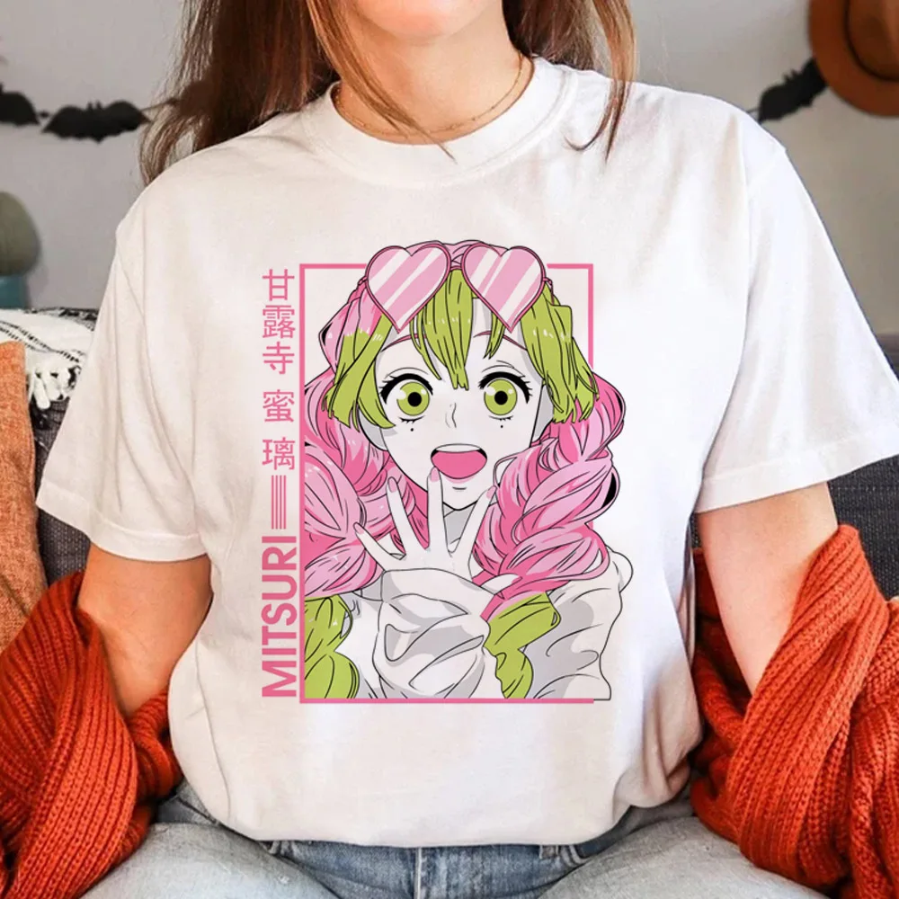 Camiseta Mitsuri para mujer, camisetas de diseñador para niña, ropa harajuku japonesa divertida