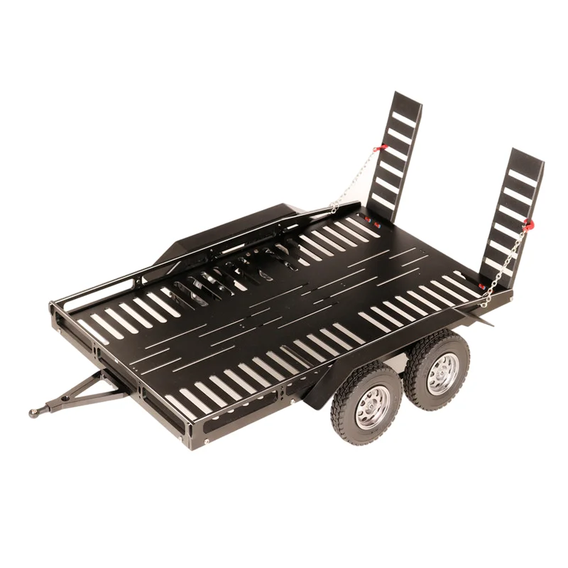 KYX Racing Heavy Duty Aluminum Trailer for 1/10 Rc Rock Crawler Truck Traxxas TRX4 Axial SCX10 SCX10 II 90046 90047 CC01 D90