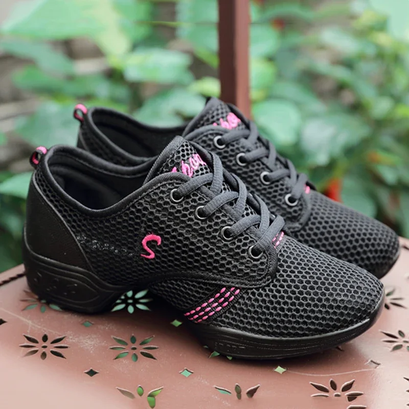 Zapatos de baile suaves y transpirables para mujer, zapatillas informales de entrenamiento al aire libre, deportivas modernas, zapatos de práctica