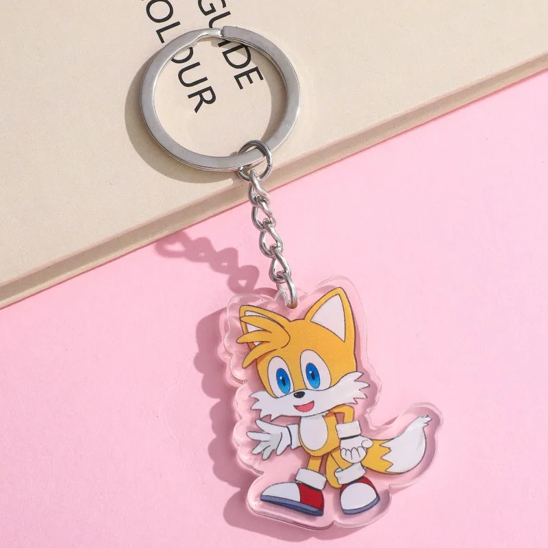 Anime Sonic the Hedgehog Acrylic keychain accessaries Cartoon funny Bag Pendant Gift cute bag charm Keyring Friends Fans Gifts