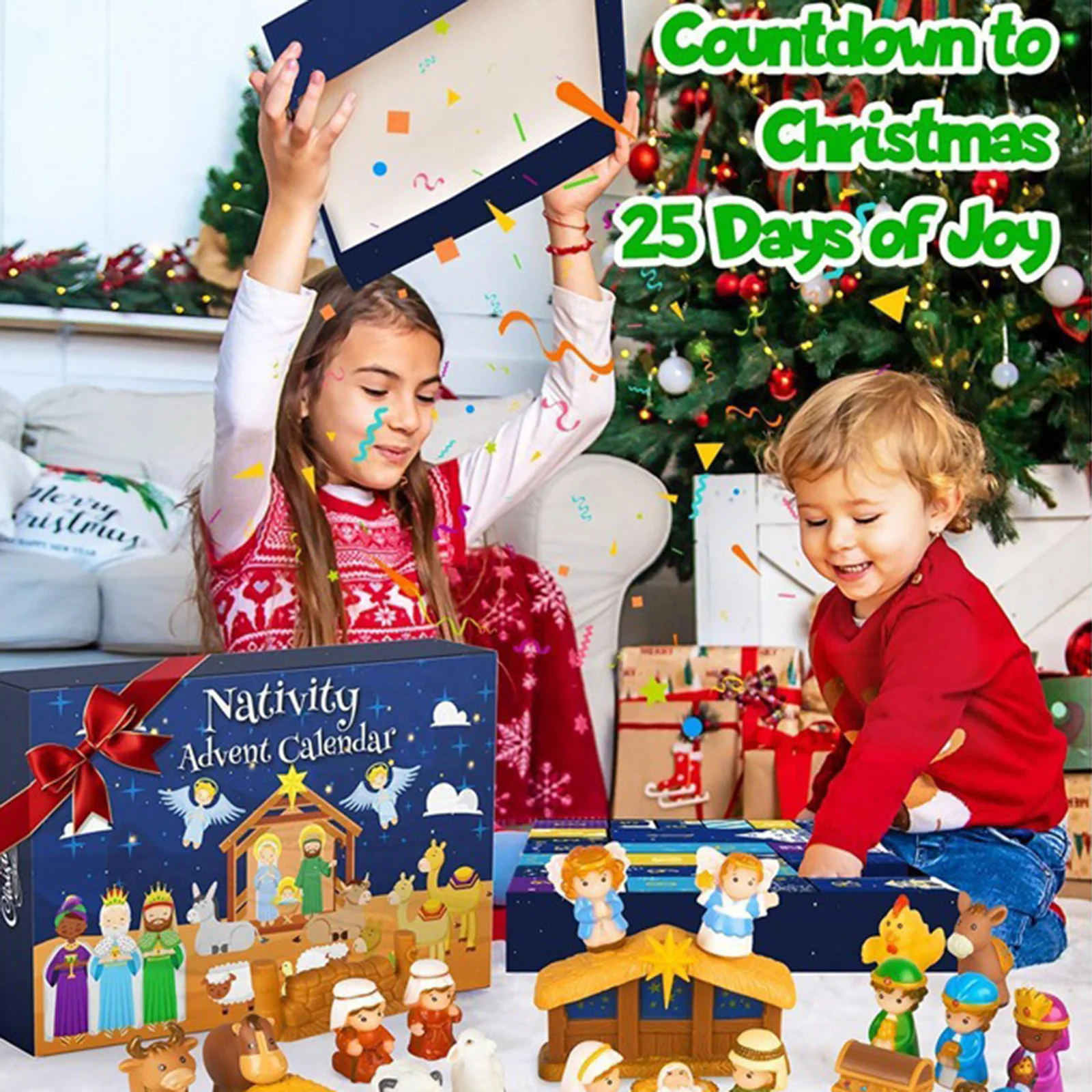 

2025 Advent Calendar 24 Day Christmas Story Cartoon Doll Set Christian Advent Calendar Christmas Navidad New Year Party Gifts