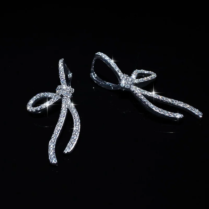

ZFSILVER модные серьги из серебра 925 пробы с классическим муассанитом и бантом для подвесок, женские аксессуары, вечерние ювелирные изделия, подарок 35