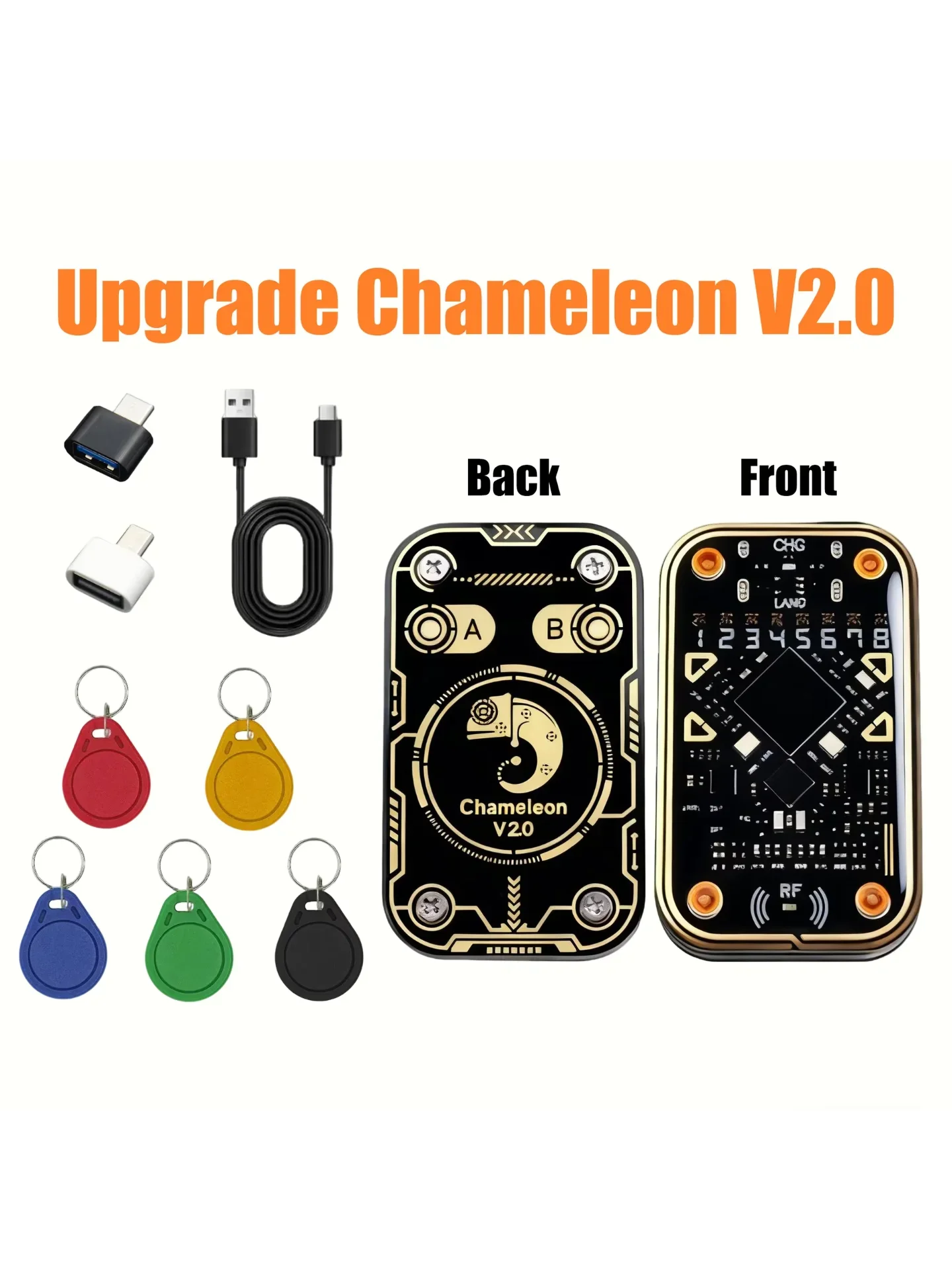 Emulator bezkontaktowych kart inteligentnych Chameleon Ultra, kompatybilny z NFC, czytnik/programator RFID, czytnik chipów ID IC, kopiarka tagów. — 2