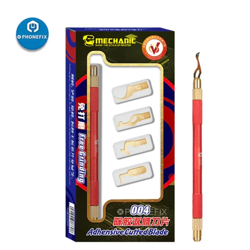 Mecánico 04-cuchillas de corte IC de doble cara para teléfono móvil, reparación de Chip IC PCB, pegamento UV, limpieza de cuchillas de acero
