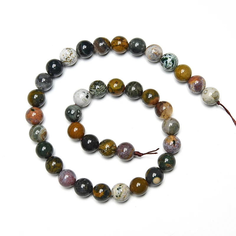 4m6m8m Großhandel runde natürliche Ozean Achat Jaspis Stein Perlen natürliche Edelstein Perlen DIY lose Perlen für Schmuck machen Strang – Detail 6