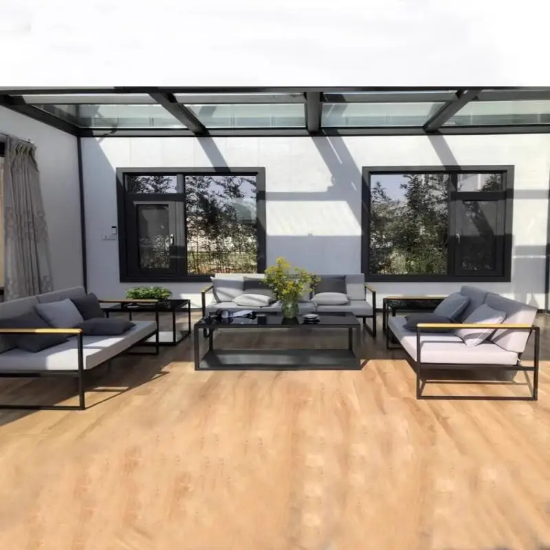 Outdoor Leisure Aluminum Alloy Sofa Set Courtyard Garden Villa Hotel Waterproof Sun-Proof Movable Detachable Covers