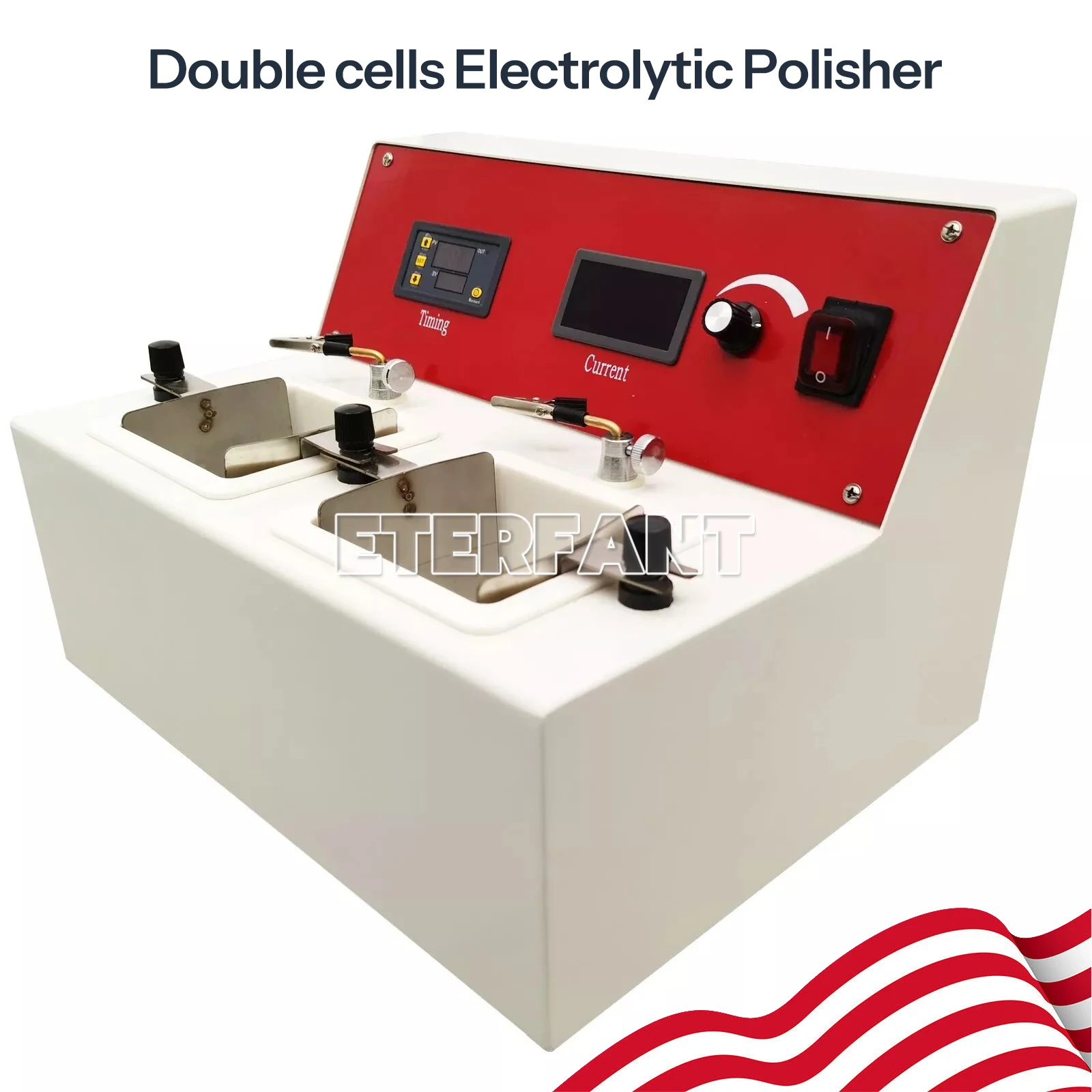 

ETERFANT Dental Lab Electrolytic Polishing Machine Electro Polisher Unit With Two Electrolytic Cells
