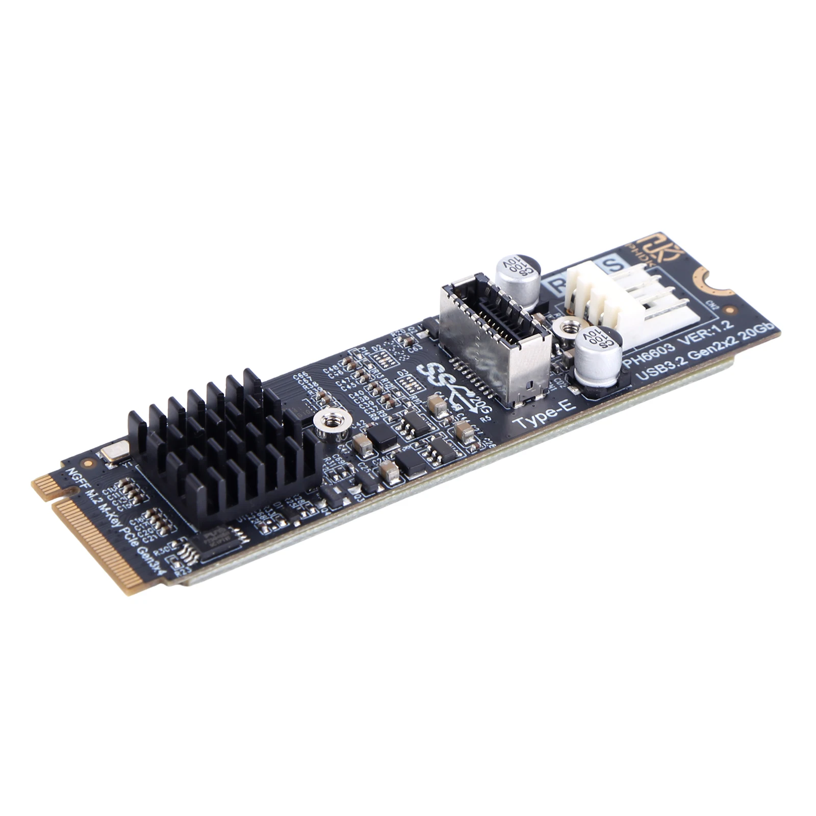 

M2 PCIE NVME To TYPE E Expansion Card Riser 20Gbps High Speed M.2 NVME MKEY To USB3.2 Adapter ASM3242 Chipset for Desktop