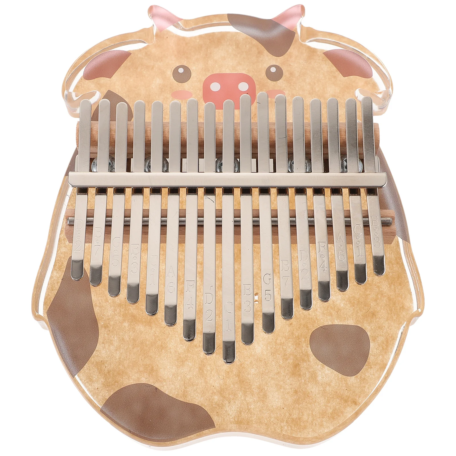 

1Pcs Portable Finger Instrument 17-Tone Acrylic Kalimba Cartoon Bear Look for Stress Relief Finger Piano Thumb Piano