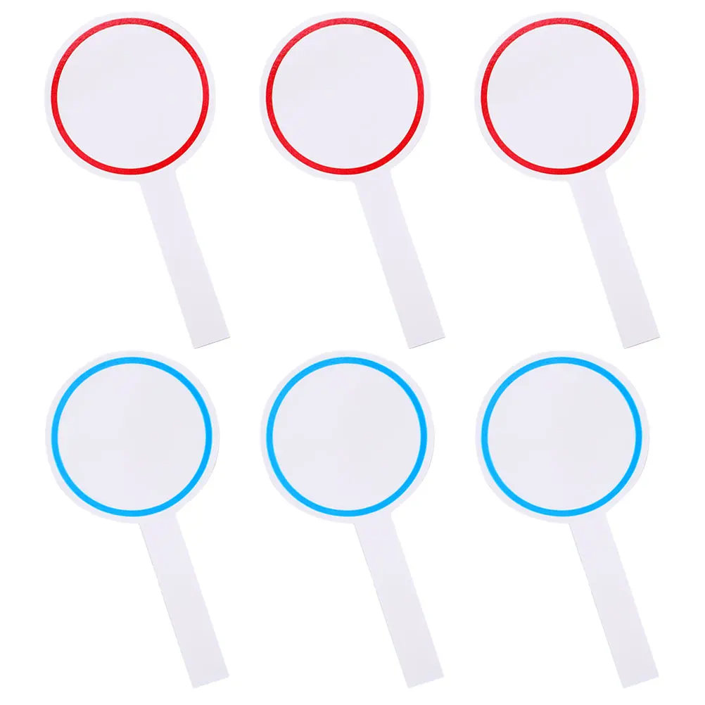 

6pcs Dry Erase Board Student Whiteboards Auction Paddles Scoreboard Mini Handheld Writable Judges Voting White Board