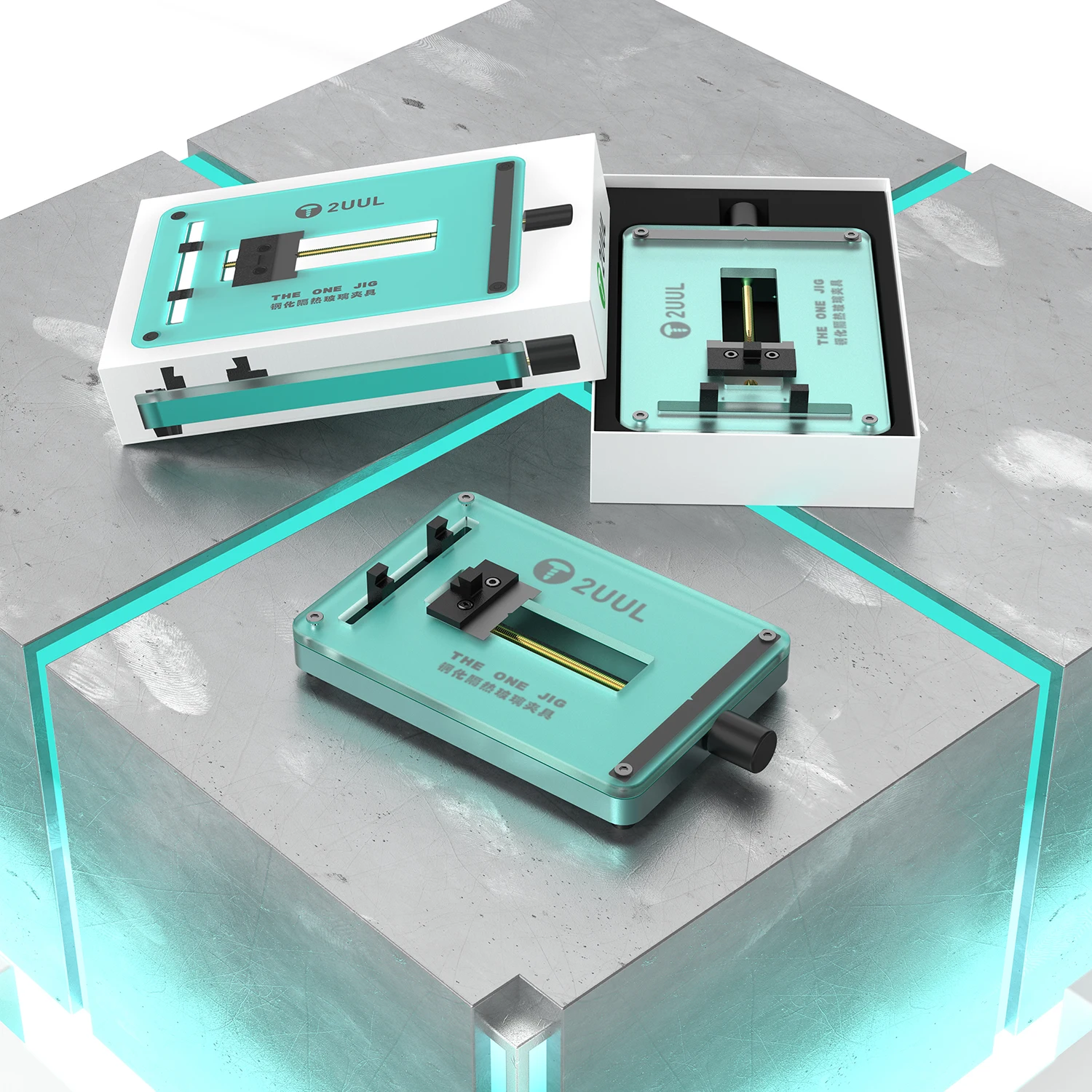 2UUL The One Jig With Heat-insulating Tempered Glass Fixture For Motherboard IC Chip BGA Maintenance Holder Repair