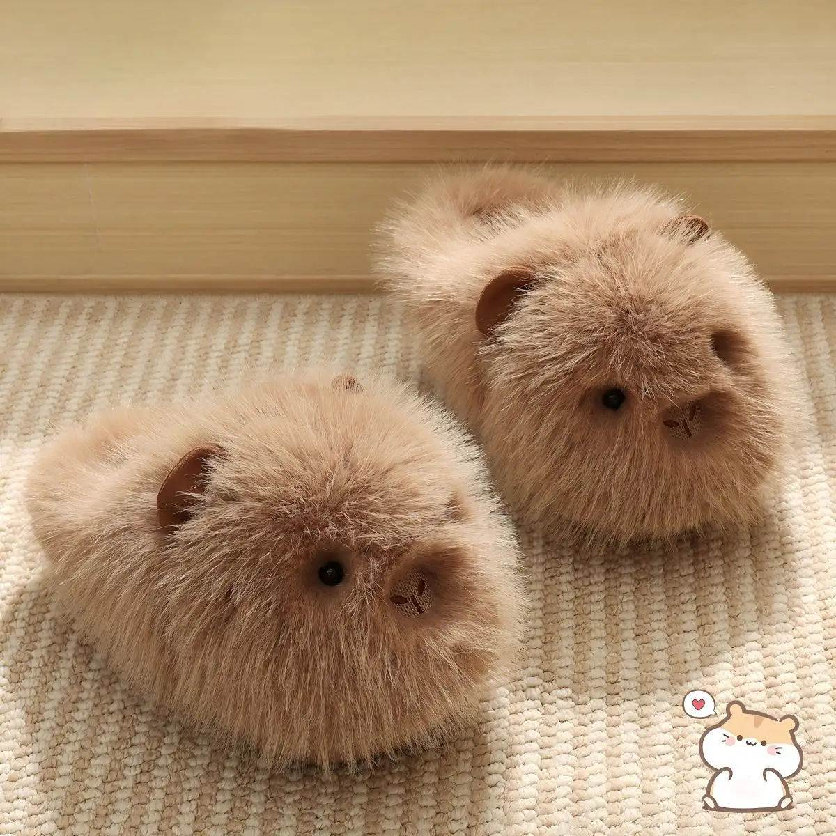 Men's High-End Cotton Slippers for Winter, Warm and Cute Furry Puppy Cotton Slippers with Thick Soles for Indoor Use, Suitable for Students