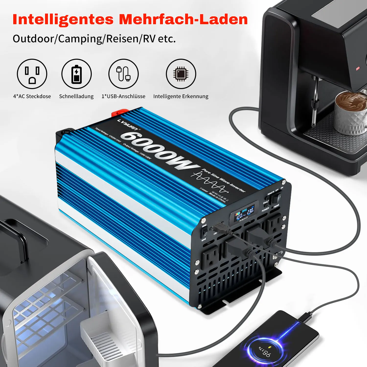 6000 واط الذروة عاكس الطاقة DC12V-AC110V نقية شرط لموجة محول التخييم/الإمدادات الكهربائية المنزلية/كروز السفينة إمدادات الطاقة #3