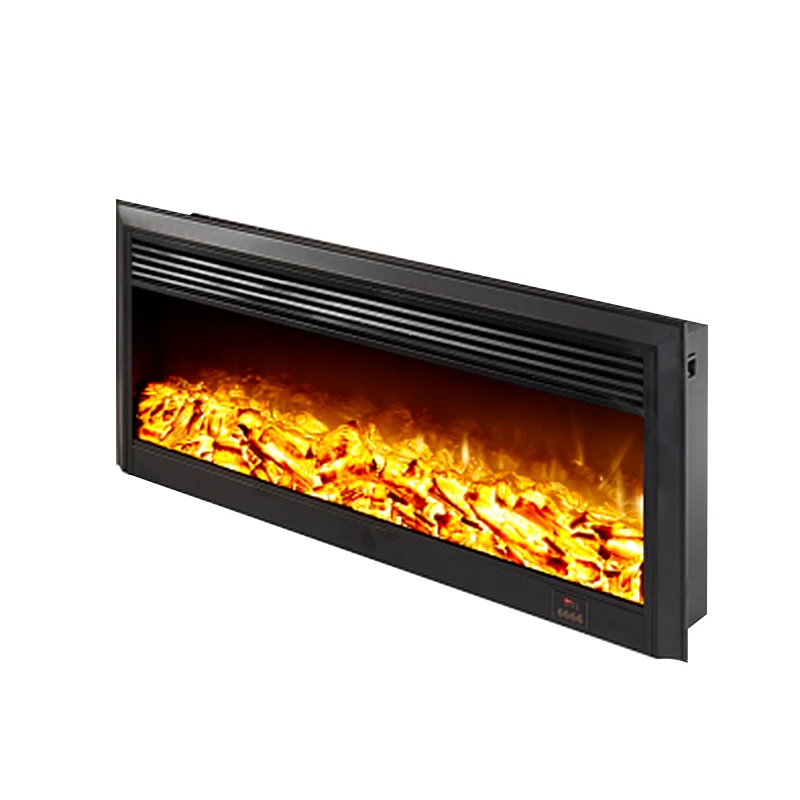 Modern Electric Fireplace Insert Stove 3D Flame Effect Remote Control Overheating Protection Hotel Household Use English
