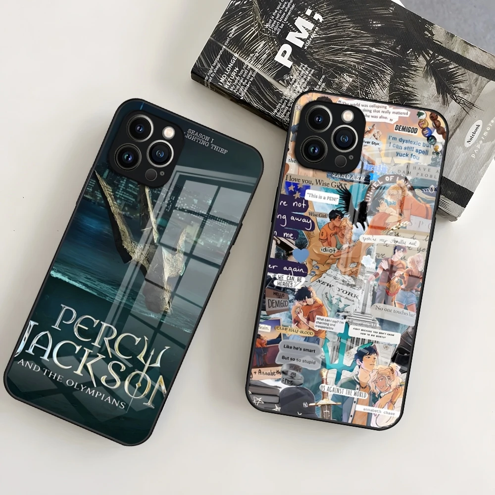 Чехол P-Percy JacksonS для iPhone 15 Pro 14 13 12 11 Mini X XS XR Max 6 8 Plus SE 2020, стеклянный дизайнерский чехол