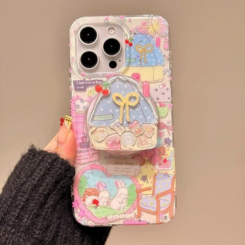 

Корейский милый зыбучий песок, встряхивающий домик, магнитный держатель для телефона, подставка Tok GripTok, поддержка iPhone 15 16, аксессуары Magsafe